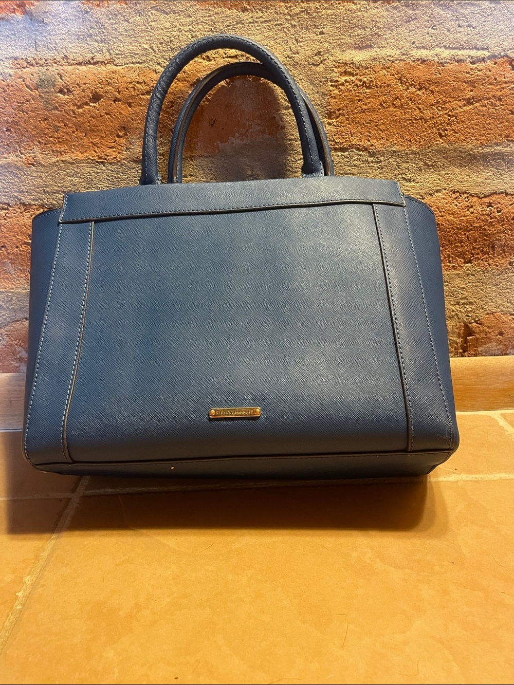 Rebecca Minkoff blue Saffiano leather tote